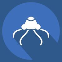 Icon Jelly Fish. related to Summer symbol. long shadow style. design editable vector