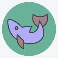 Icon Dolphin. related to Summer symbol. color mate style. design editable vector