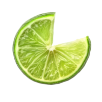 Fresh slice of lime isolated on a transparent background perfect for cocktails, garnishes, and culinary presentations, slice of lime isolated on transparent background png