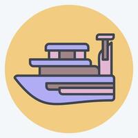 Icon Yacht. related to Summer symbol. color mate style. design editable vector