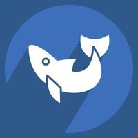 Icon Dolphin. related to Summer symbol. long shadow style. design editable vector