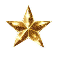 Golden Christmas star isolated on a transparent background with sparkling details for festive decoration and design projects, Christmas star isolated on transparent background png