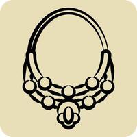 Icon Necklace. related to Summer symbol. hand drawn style. design editable vector