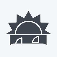 Icon Sunset. related to Summer symbol. glyph style. design editable vector