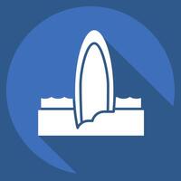 Icon Surfoad. related to Summer symbol. long shadow style. design editable vector