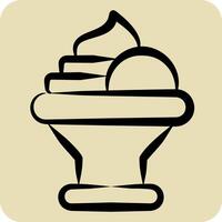 Icon Ice Creams. related to Summer symbol. hand drawn style. design editable vector