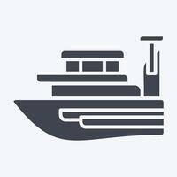 Icon Yacht. related to Summer symbol. glyph style. design editable vector