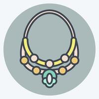 Icon Necklace. related to Summer symbol. color mate style. design editable vector