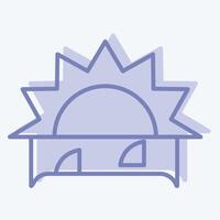 Icon Sunset. related to Summer symbol. two tone style. design editable vector