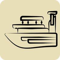 Icon Yacht. related to Summer symbol. hand drawn style. design editable vector