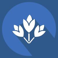 Icon Flowers. related to Summer symbol. long shadow style. design editable vector