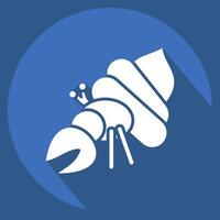 Icon Crab. related to Summer symbol. long shadow style. design editable vector