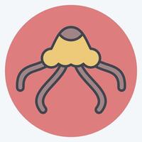 Icon Jelly Fish. related to Summer symbol. color mate style. design editable vector