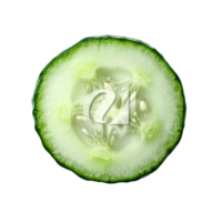 Fresh cucumber slice isolated on transparent background showcasing its crisp texture and natural color, Cucumber slice isolated on transparent background png