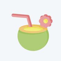 Icon Coconut. related to Summer symbol. flat style. design editable vector