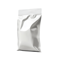 Blank snack packaging with a smooth surface displayed from the side on a transparent background for product design purposes, Side view of blank snack packaging isolated Stock Illustration png