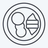 Icon mango. related to Summer symbol. line style. design editable vector