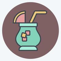 Icon Cocktail. related to Summer symbol. color mate style. design editable vector