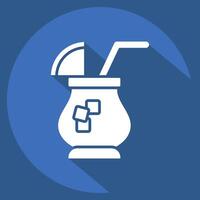 Icon Cocktail. related to Summer symbol. long shadow style. design editable vector