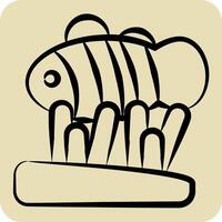 Icon Clown Fish. related to Summer symbol. hand drawn style. design editable vector