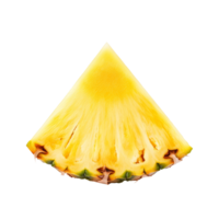 Fresh pineapple slice isolated on a transparent background showcasing its vibrant yellow color and unique texture, Pineapple slice isolated on transparent background png