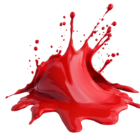 Dynamic red paint splash in motion creating an artistic display on a clean transparent background, Dynamic Red Paint Splash in Motion on transparent background png
