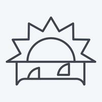 Icon Sunset. related to Summer symbol. line style. design editable vector