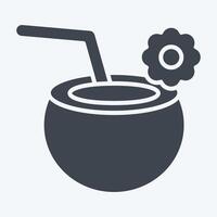 Icon Coconut. related to Summer symbol. glyph style. design editable vector