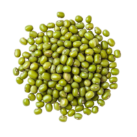 Fresh green mung beans isolated on a transparent background showcasing their vibrant color and healthy appearance, Group of green mung beans isolated on transparent background png