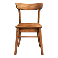 Wooden chair with backrest isolated on a transparent background for furniture design and decor purposes, Fresh dill in wood bowl isolated on trasparent transparent background png