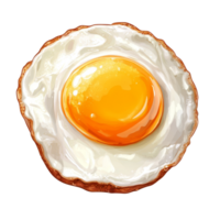 Delicious fried egg isolated on a clean background showcasing its golden yolk and crispy edges, Fried egg isolated Stock Illustration png