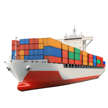 carga navio transportando colorida containers em uma transparente fundo para logística e Remessa indústria, carga navio transporte containers em transparente fundo png