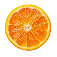 Freshly sliced orange on a clean transparent background showcasing its juicy segments and vibrant color, Orange slice isolated on transparent background png