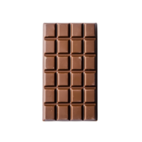 Delicious milk chocolate bar elegantly placed on a clean transparent background showcasing its smooth texture and appealing design, Chocolate Bar on transparent background png