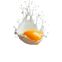 Egg yolk and egg transparent splash falling down against a pale backdrop, capturing the moment of separation and motion, Egg yolk and egg transparent falling down isolated png