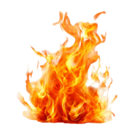 Vivid orange fire flame on a bright transparent background with dynamic movement and brilliant colors for artistic purposes, Fire flame on transparent background. Fire flame transparent background png