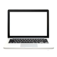Blank laptop screen isolated on a transparent background for digital design and technology concepts, Laptop with blank screen isolated on transparent background png