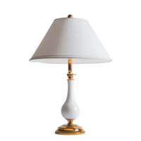 Elegant table lamp with a glossy transparent finish and gold accents against a clean transparent background, Table lamp transparent background png