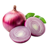 Fresh red onion with green leaves isolated on a transparent background showcasing its vibrant color and texture, fresh red onion with leaf isolated on transparent background png