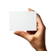 A hand presenting a blank transparent card against a simple background for customizable messaging or branding opportunities, Hand Holding Blank Card transparent background png
