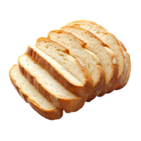 Freshly sliced bread arranged neatly on a transparent surface in natural light, showcasing its soft texture and crusty edges, Sliced bread isolated png