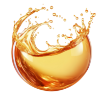 Oil splashing in a spherical shape creating a dynamic and fluid visual effect against a clean, transparent background, Oil splashing in sphere shape Stock Illustration png
