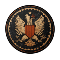 This badge showcases an eagle emblem with a shield, reflecting artistry and craftsmanship linked to its German origins, designed and developed in germany badge png