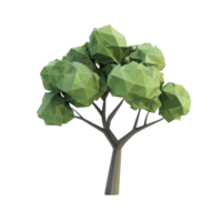 Geometric green tree design isolated on a transparent background showcasing modern art style and environmental themes, Geometric green tree flat 3d isolated on transparent background png