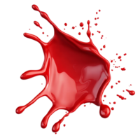 Red blood splashes beautifully against a stark transparent background, showcasing striking contrast and vivid color dynamics, Red Blood Splashes on transparent background png