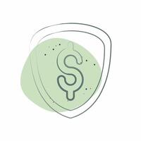 Icon Protection. related to Retirement symbol. Color Spot Style. design editable vector