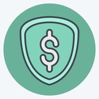 Icon Protection. related to Retirement symbol. color mate style. design editable vector