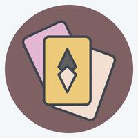 Icon Card Game. related to Retirement symbol. color mate style. design editable vector