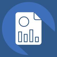 Icon Financial Report. related to Retirement symbol. long shadow style. design editable vector