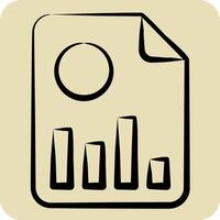 Icon Financial Report. related to Retirement symbol. hand drawn style. design editable vector